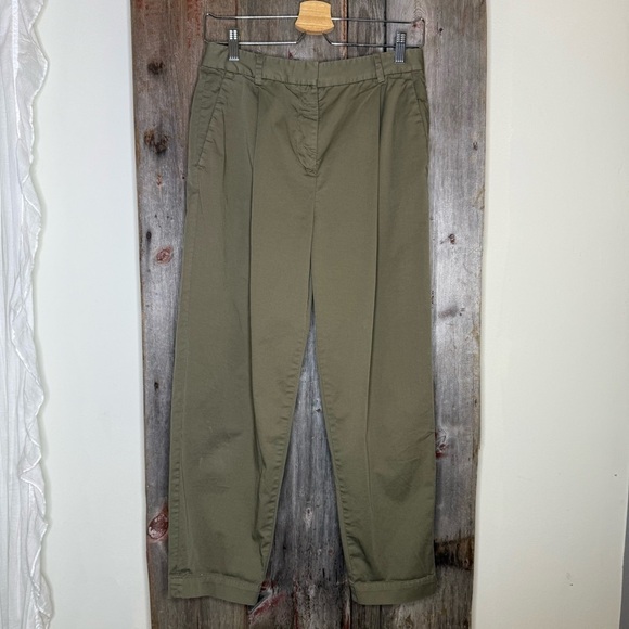 Everlane Slouchy Chino Pant in Covert Green Pleated Balloon Leg size 2 - Picture 13 of 13